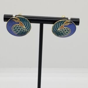 vintage Laurel Burch Mynah Bird earrings